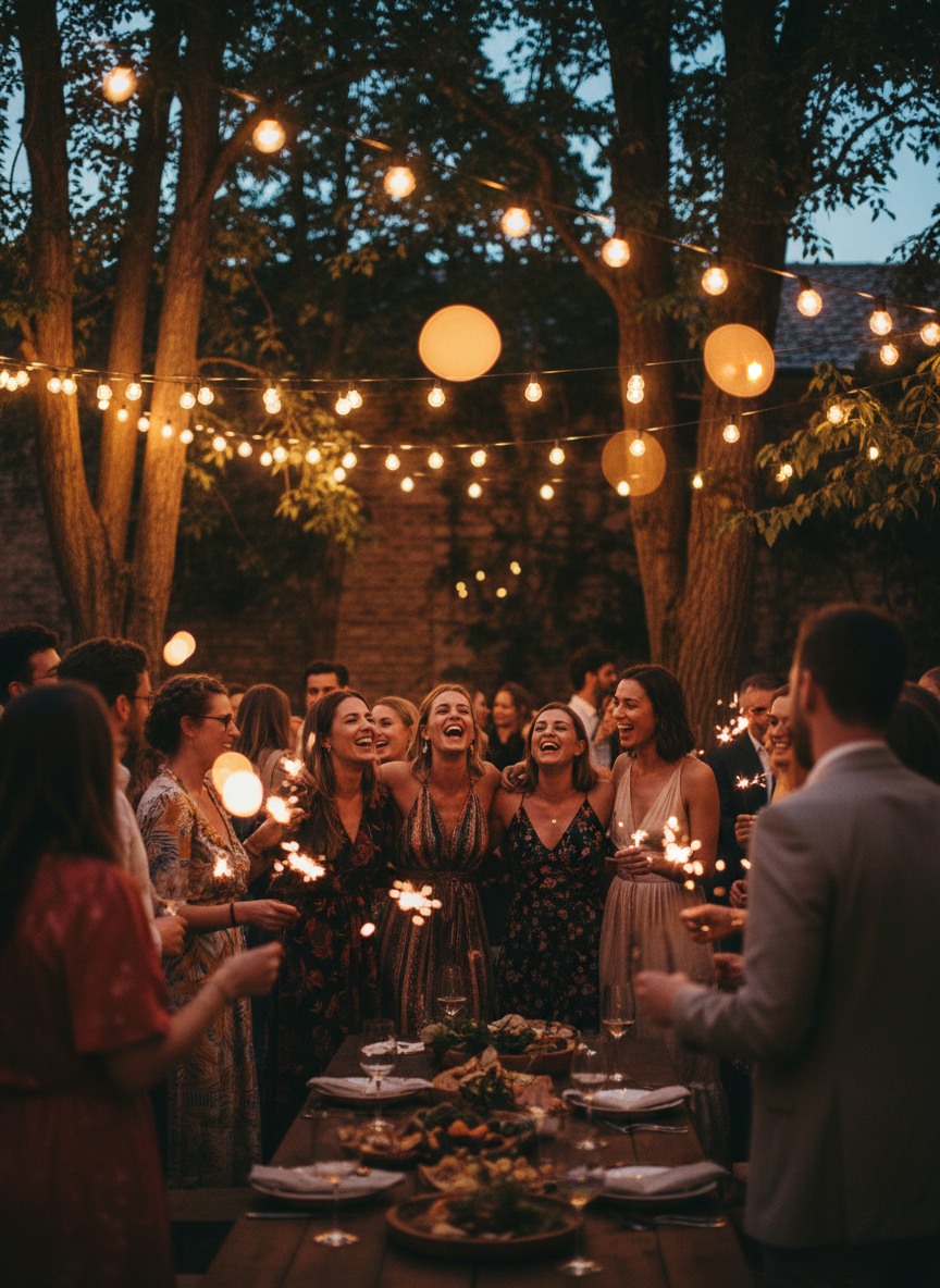 Candid celebration moment at an elegant social event